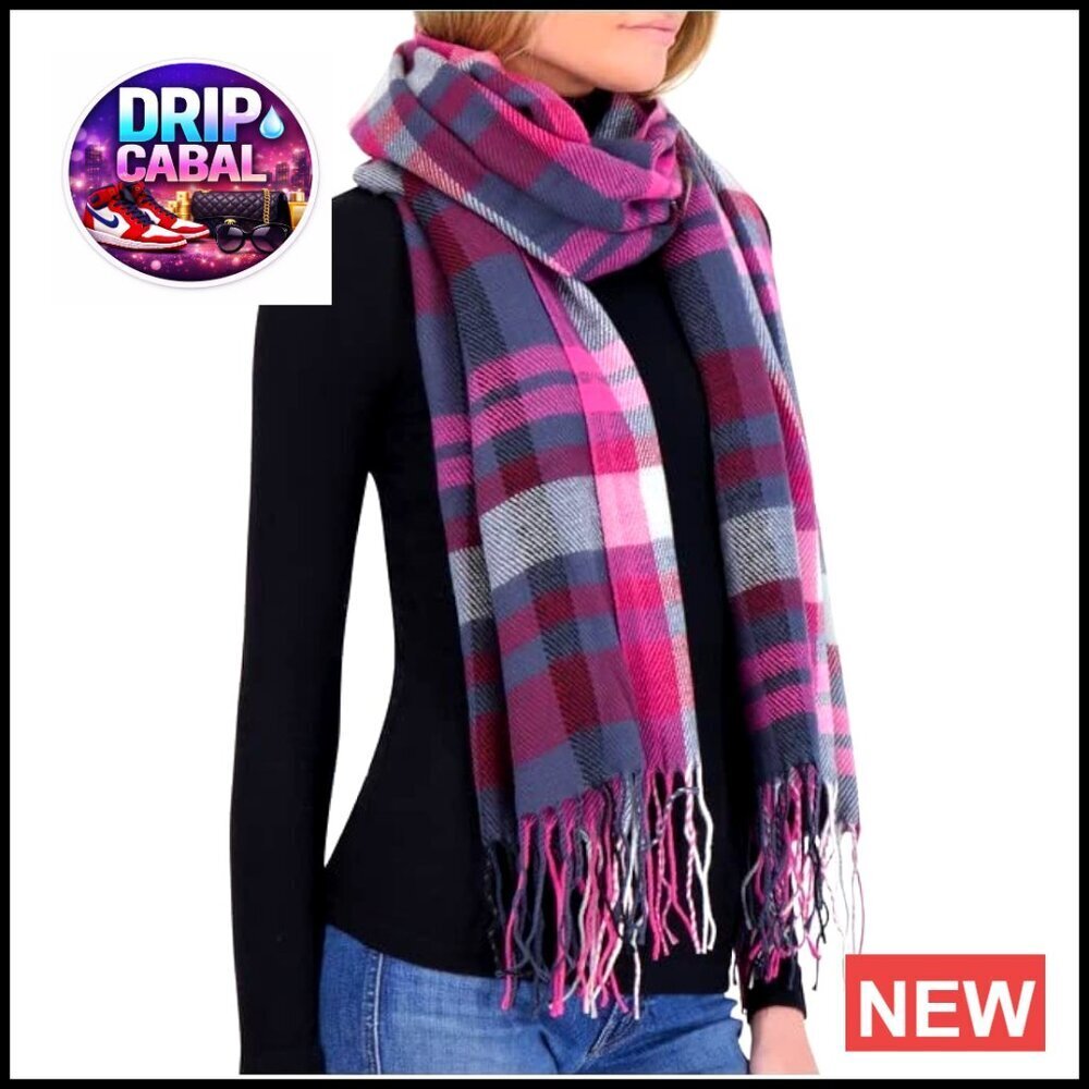 Oversized Cashmere Feel Winter Scarf Long Plaid Soft Warm Cozy Chic